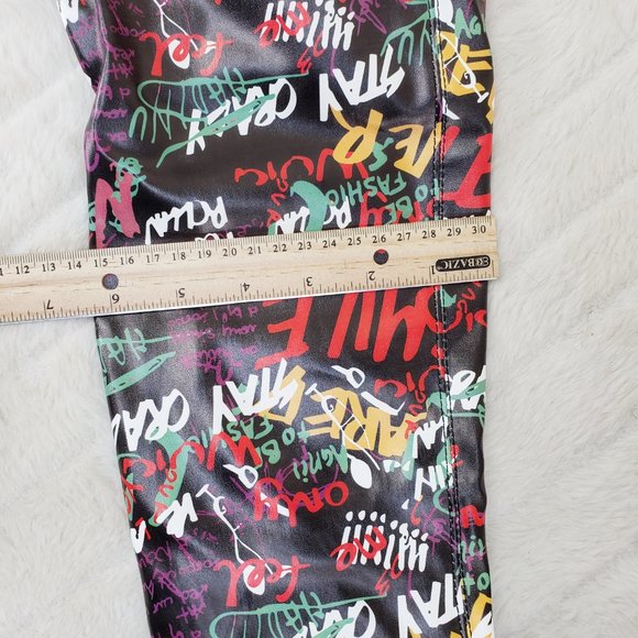 Zen Love Colorful Graffiti Print Over The Knee Boots With Wedge Heart heels - Picture 16 of 16